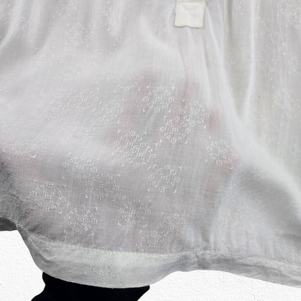 Free People Ivory Textured Babydoll Tunic Blouse Oversized Top Size Small Petite - Picture 5 of 14